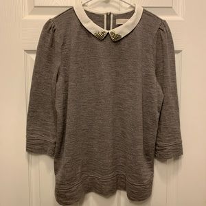 LOFT Embellished Collar Blouse